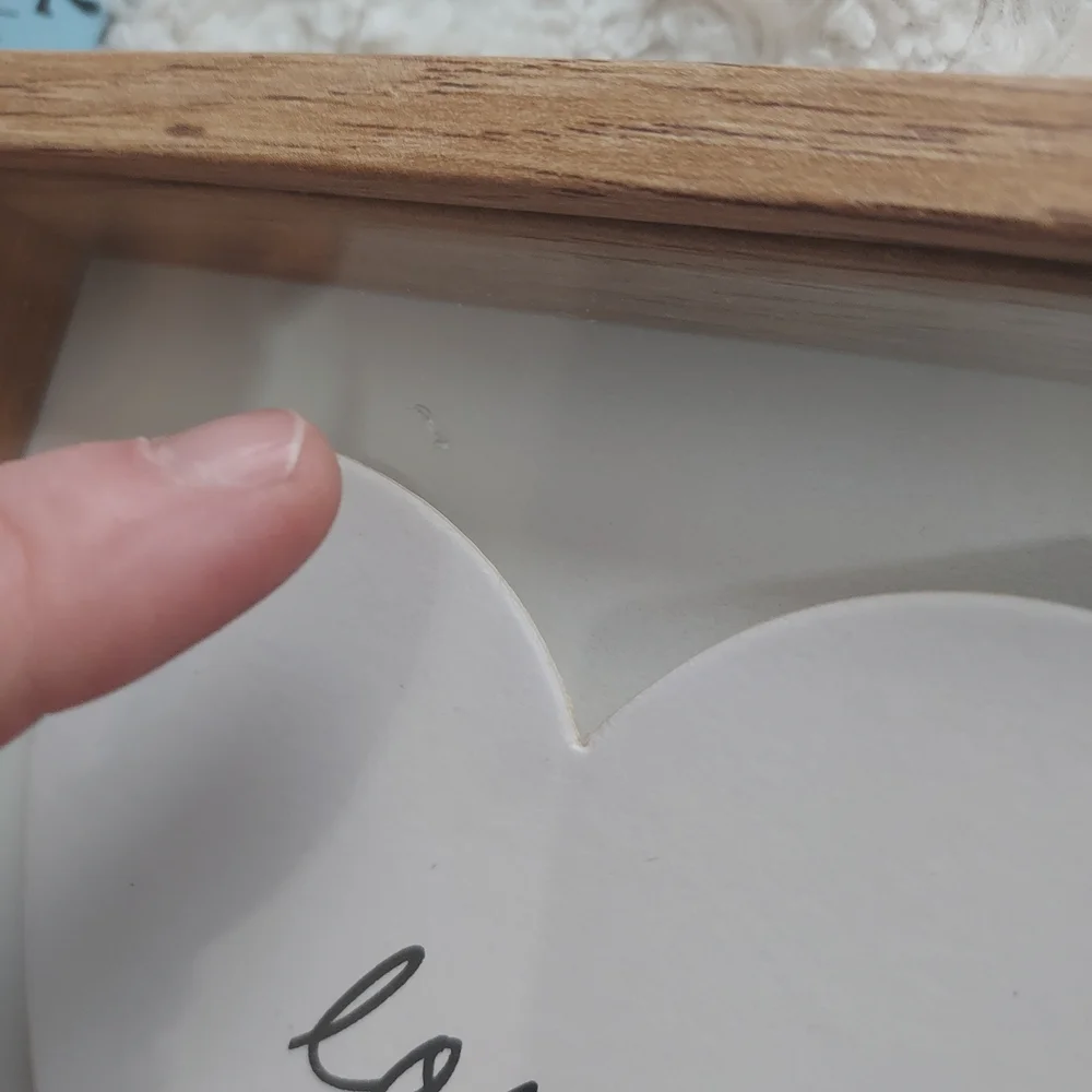 Heart-Shaped Love Wall Art with Wooden Frame Decor Home